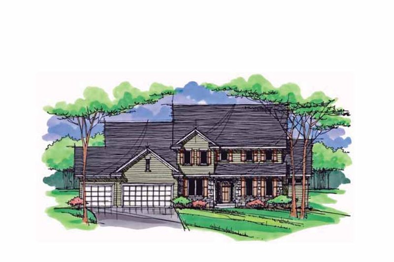 Home Plan - Colonial Exterior - Front Elevation Plan #51-1020