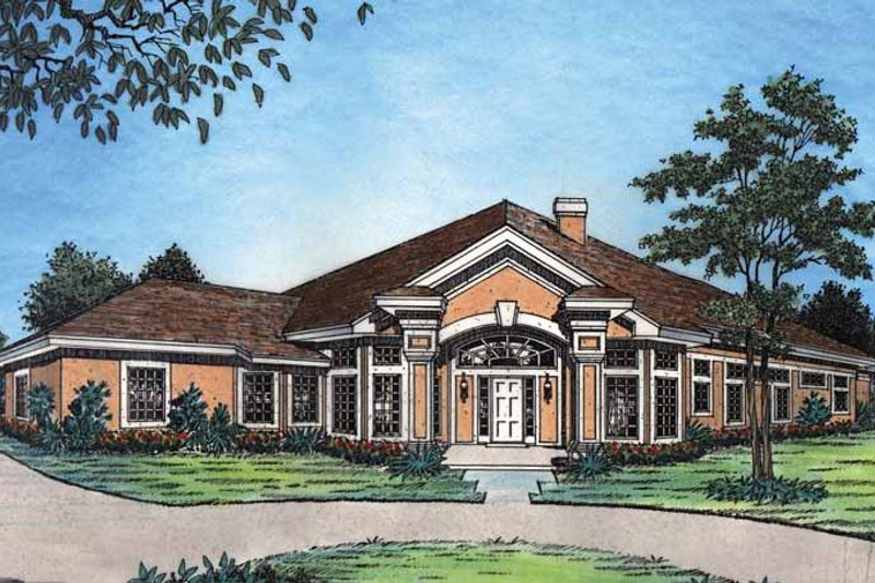 Architectural House Design - Mediterranean Exterior - Front Elevation Plan #417-453