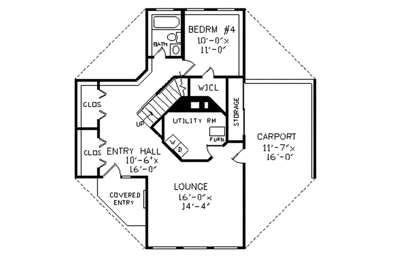 House Design - Floor Plan - Main Floor for Contemporary House Plan #314-293 - 4 bed, 3 bath