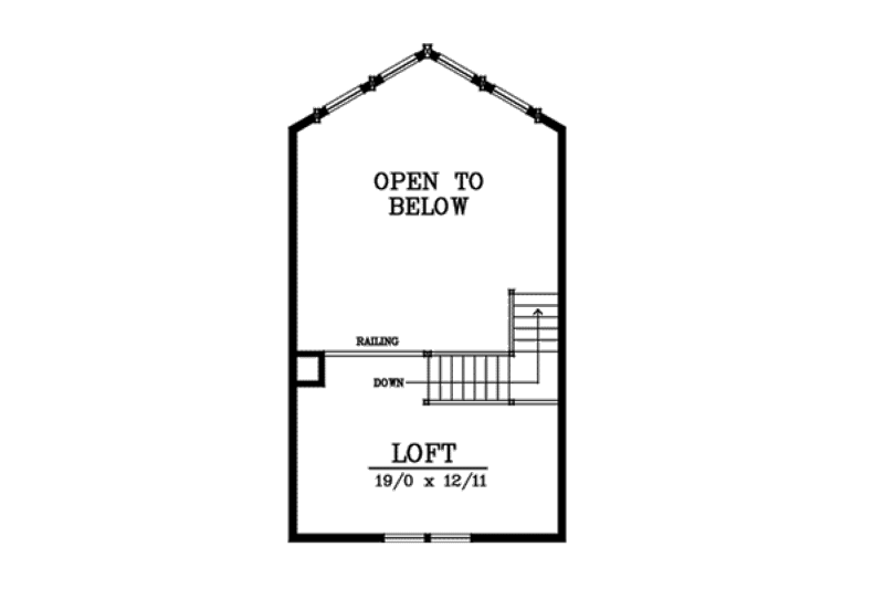 House Blueprint - Floor Plan - Upper Floor for Contemporary House Plan #92-201 - 2 bed, 2 bath