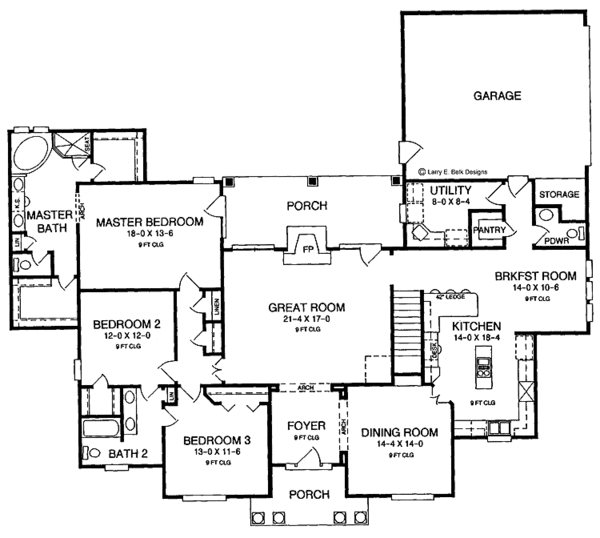 Dream House Plan - European Floor Plan - Main Floor Plan #952-115