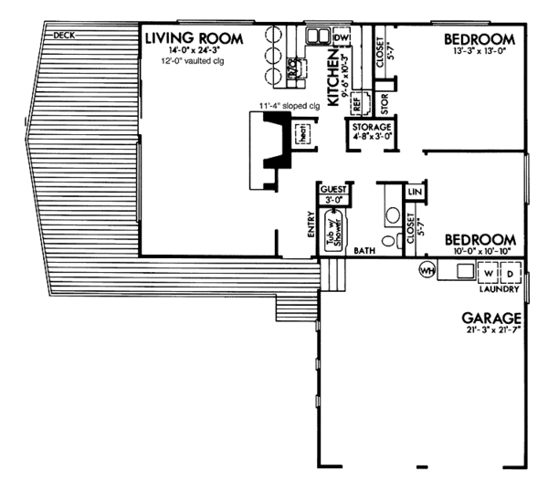 Architectural House Design - Contemporary Floor Plan - Main Floor Plan #320-804