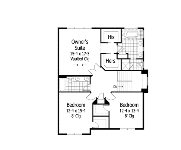 Architectural House Design - Country Floor Plan - Upper Floor Plan #51-1096