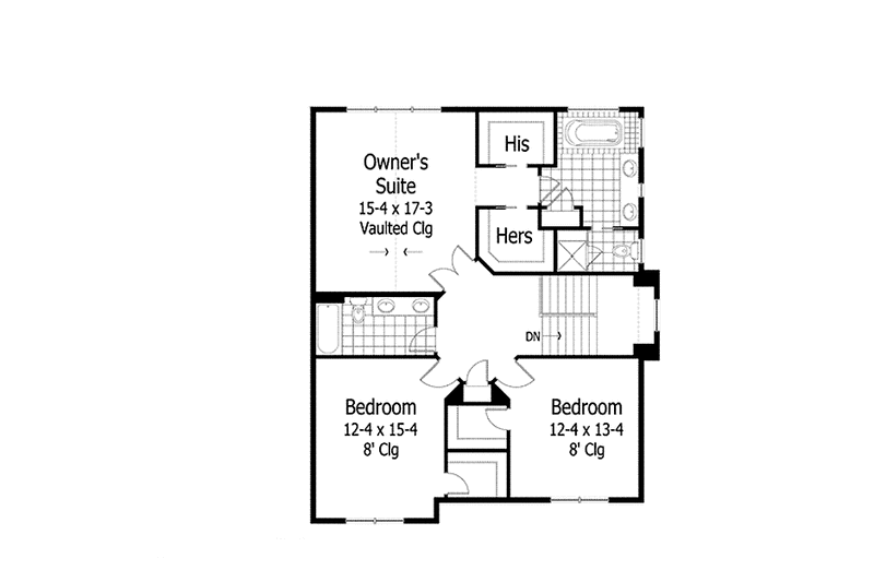 Home Plan - Floor Plan - Upper Floor for Country House Plan #51-1096 - 3 bed, 2.5 bath