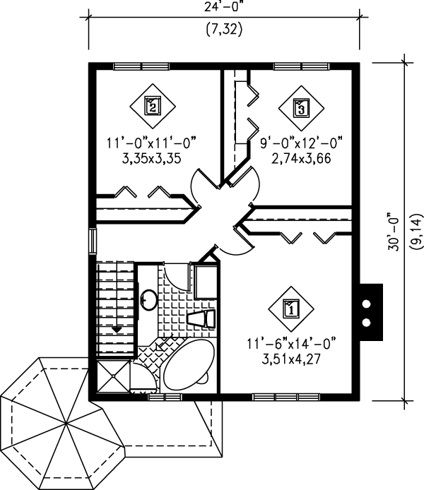 Farmhouse Floor Plan - Upper Floor Plan #25-2025