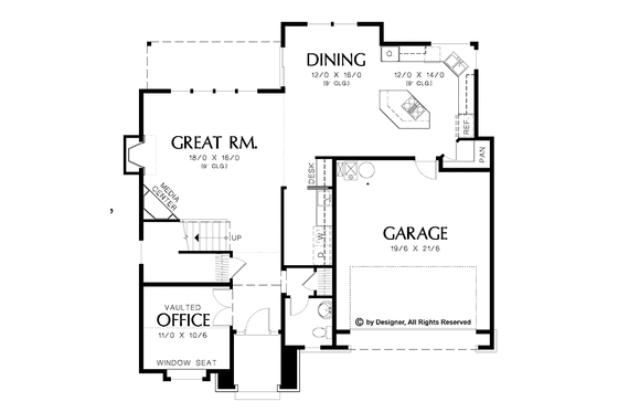 Floor Plan - Main Floor for Traditional House Plan #48-815 - 3 bed, 2.5 bath