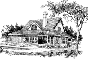 Exterior - Rear Elevation for Country House Plan #929-80 - 3 bed, 2.5 bath