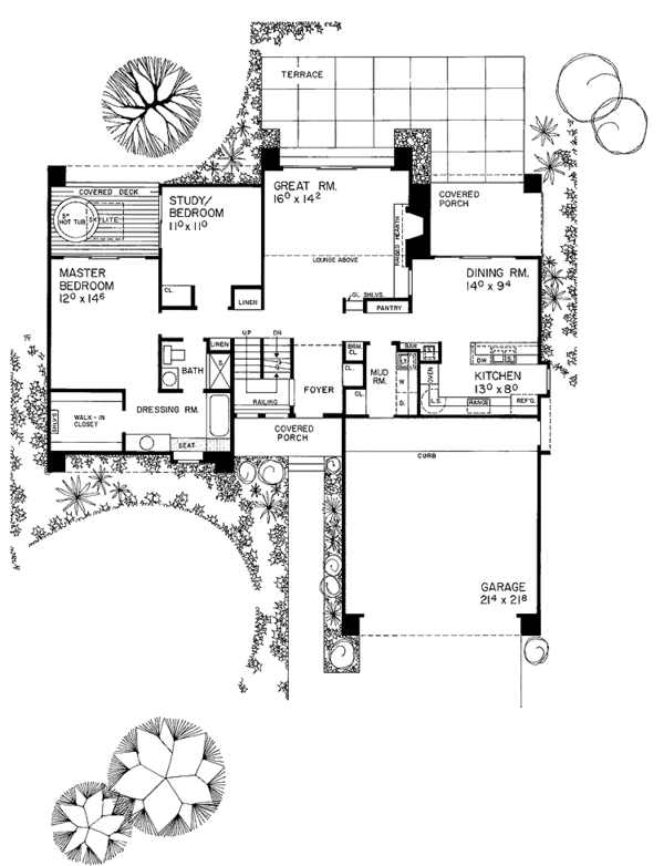 House Design - Contemporary Floor Plan - Main Floor Plan #72-743