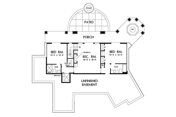 Floor Plan - Lower Floor for Country House Plan #929-993 - 3 bed, 3.5 bath