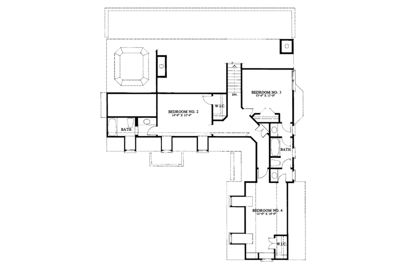 Dream House Plan - Floor Plan - Upper Floor for Colonial House Plan #429-64 - 4 bed, 3.5 bath