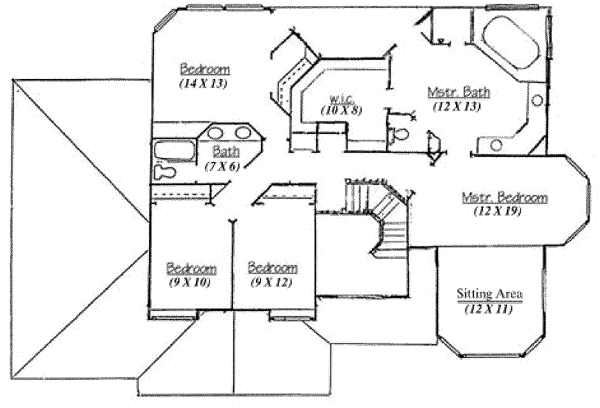 Architectural House Design - Traditional Floor Plan - Upper Floor Plan #5-208