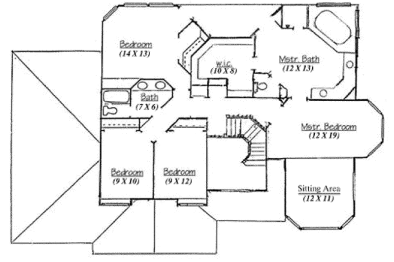 Dream House Plan - Floor Plan - Upper Floor for Traditional House Plan #5-208 - 4 bed, 2.5 bath