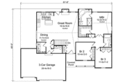 Ranch Style House Plan - 3 Beds 2.5 Baths 1635 Sq/Ft Plan #22-468 