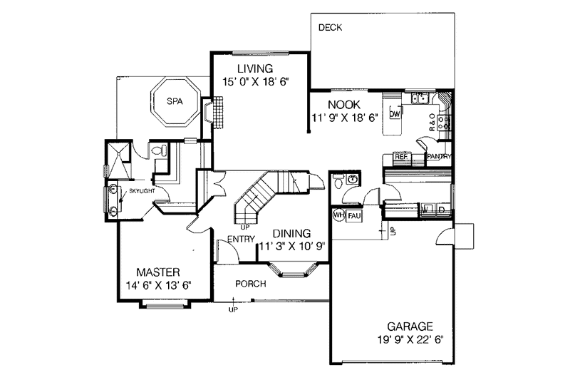 Architectural House Design - Floor Plan - Main Floor for Country House Plan #60-803 - 4 bed, 2.5 bath