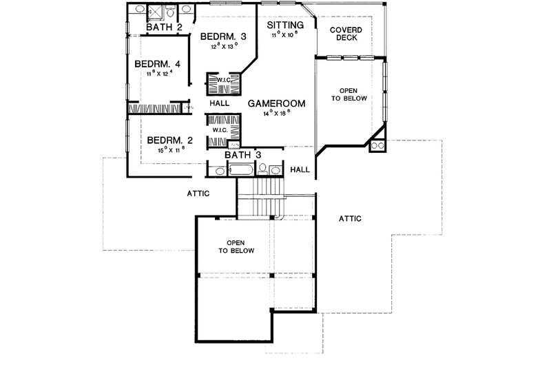 House Blueprint - Floor Plan - Upper Floor for Traditional House Plan #472-225 - 5 bed, 4 bath