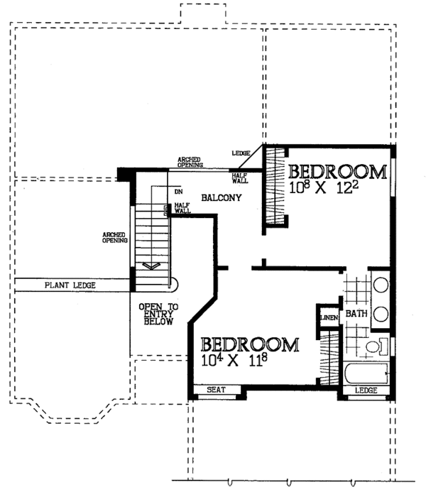 House Blueprint - Traditional Floor Plan - Upper Floor Plan #72-929