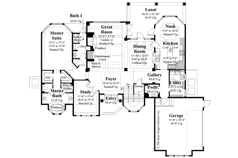 Dream House Plan - Floor Plan - Main Floor for Mediterranean House Plan #930-297 - 3 bed, 3.5 bath