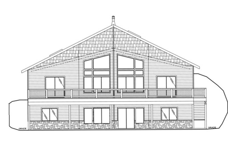 Architectural House Design - Exterior - Rear Elevation 3 for Ranch House Plan #117-833 - 4 bed, 3 bath