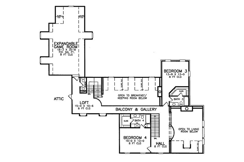 Dream House Plan - Floor Plan - Upper Floor for Country House Plan #952-250 - 4 bed, 3.5 bath