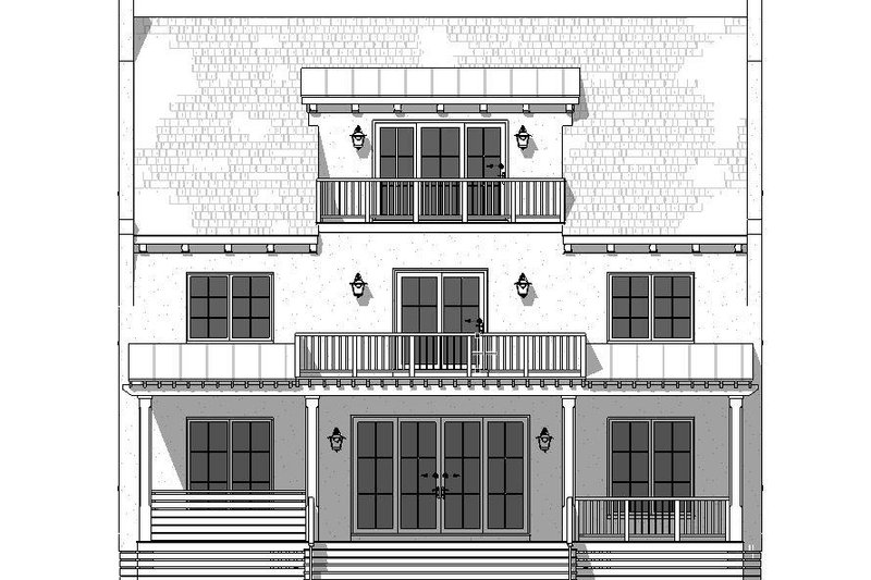 House Blueprint - Exterior - Rear Elevation 1 for Beach House Plan #901-147 - 7 bed, 4.5 bath