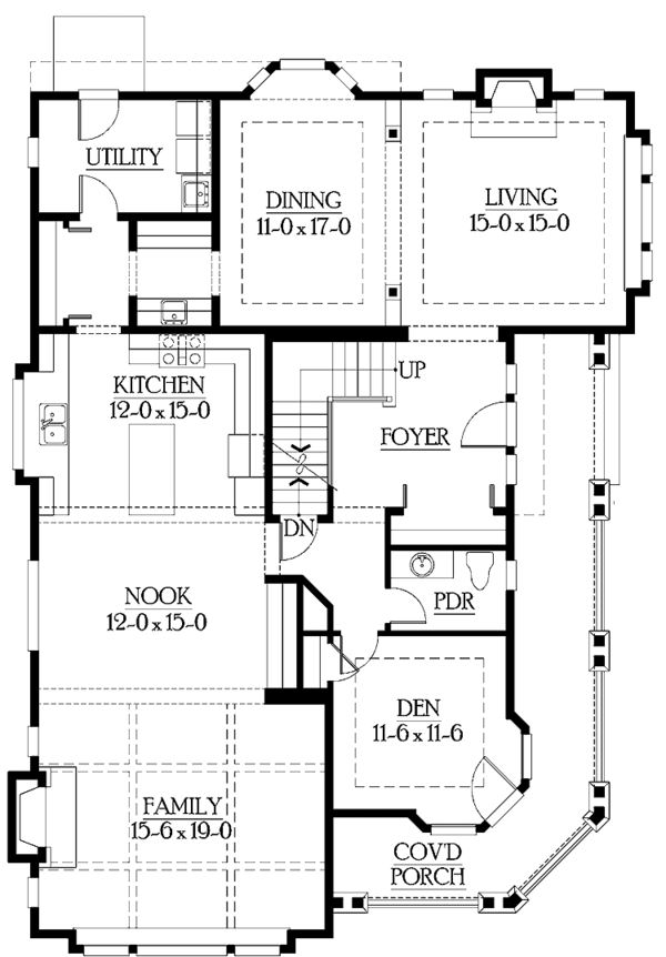 House Plan Design - Craftsman Floor Plan - Main Floor Plan #132-459
