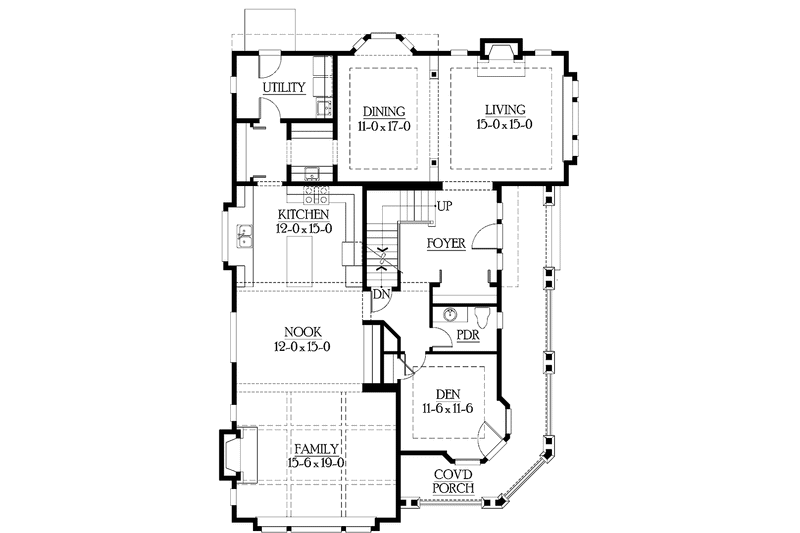 House Plan Design - Floor Plan - Main Floor for Craftsman House Plan #132-459 - 4 bed, 2.5 bath