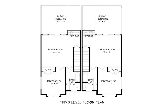 Floor Plan - Upper Floor 1 for Contemporary House Plan #932-1428 - 8 bed, 8 bath