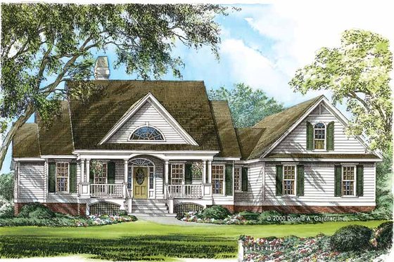 Exterior - Front Elevation 3 for Country House Plan #929-753 - 4 bed, 2.5 bath