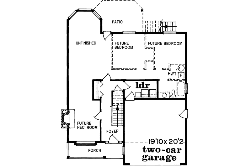 Home Plan - Floor Plan - Lower Floor for Victorian House Plan #47-798 - 3 bed, 2 bath