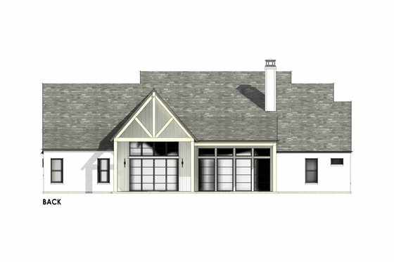 Exterior - Rear Elevation for European House Plan #1096-152 - 4 bed, 4.5 bath