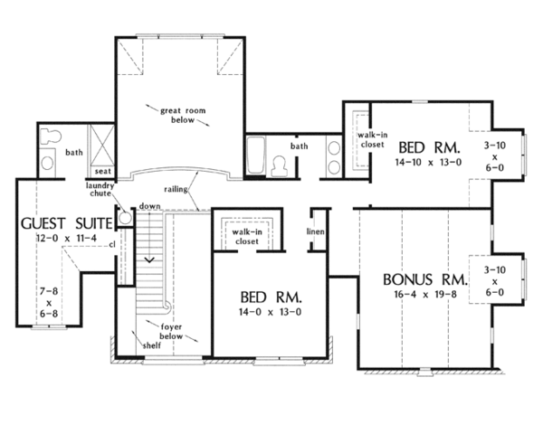 Home Plan - European Floor Plan - Upper Floor Plan #929-915