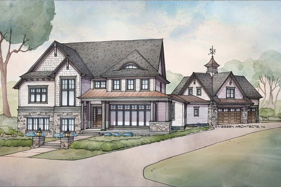Exterior - Front Elevation 5 for Craftsman House Plan #928-312 - 3 bed, 2.5 bath