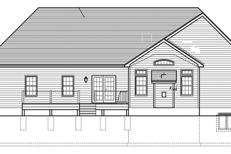 Architectural House Design - Exterior - Rear Elevation for Ranch House Plan #1010-141 - 3 bed, 2 bath
