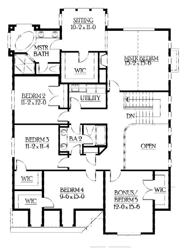 Architectural House Design - Craftsman Floor Plan - Upper Floor Plan #132-420