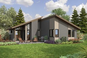 Exterior - Rear Elevation for Contemporary House Plan #48-1057 - 3 bed, 2 bath