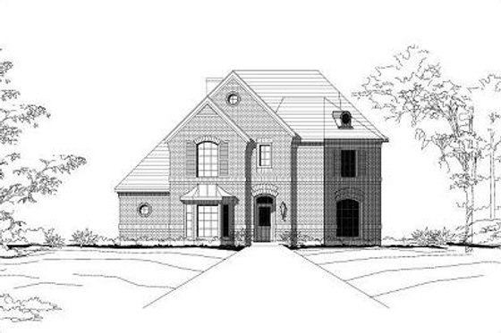 Exterior - Front Elevation for Traditional House Plan #411-436 - 4 bed, 3.5 bath