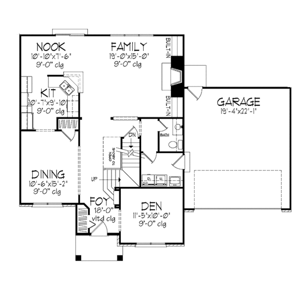 Architectural House Design - Prairie Floor Plan - Main Floor Plan #320-1042