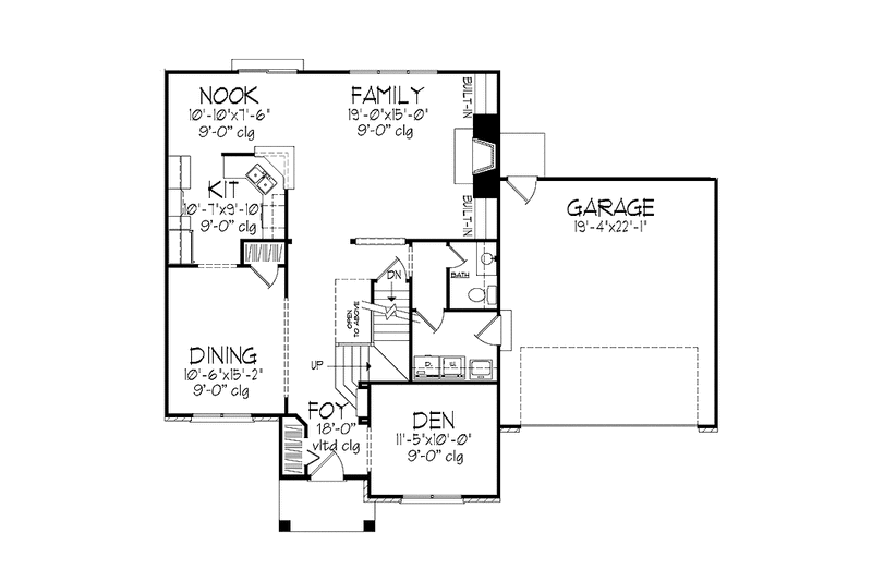 Home Plan - Floor Plan - Main Floor for Prairie House Plan #320-1042 - 4 bed, 2.5 bath