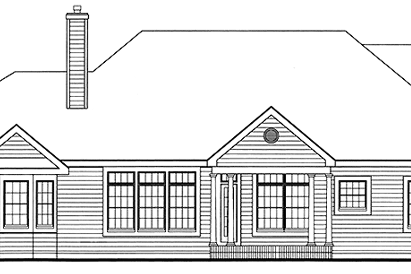 Home Plan - Exterior - Rear Elevation for Ranch House Plan #314-202 - 3 bed, 3 bath