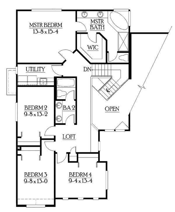 Home Plan - Craftsman Floor Plan - Upper Floor Plan #132-297