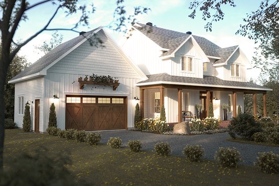 Exterior - Front Elevation 4 for Farmhouse House Plan #23-2827 - 6 bed, 2.5 bath