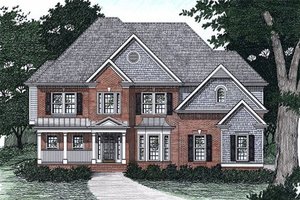 Traditional style home, front elevation