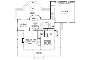 Floor Plan - Main Floor for Country House Plan #929-136 - 3 bed, 2.5 bath