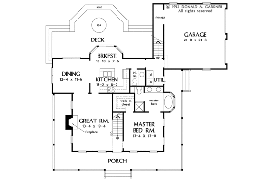 Floor Plan - Main Floor for Country House Plan #929-136 - 3 bed, 2.5 bath
