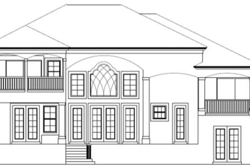Home Plan - Exterior - Rear Elevation for Mediterranean House Plan #1017-24 - 4 bed, 4 bath