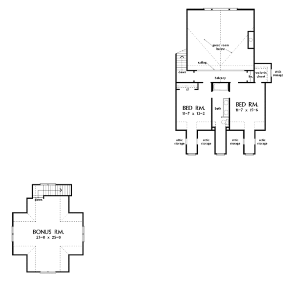 House Plan Design - Country Floor Plan - Upper Floor Plan #929-368
