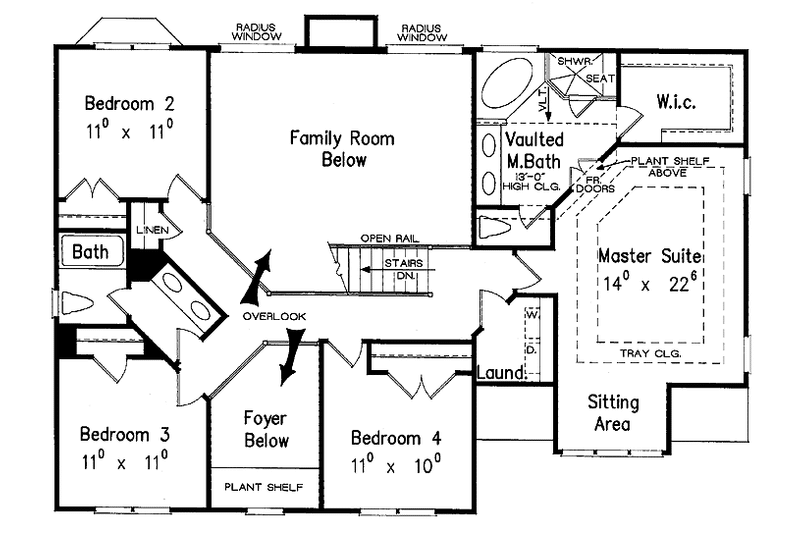 Home Plan - Floor Plan - Upper Floor for Colonial House Plan #927-470 - 4 bed, 2.5 bath