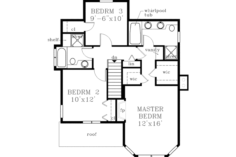 Dream House Plan - Floor Plan - Upper Floor for Victorian House Plan #3-128 - 3 bed, 2.5 bath