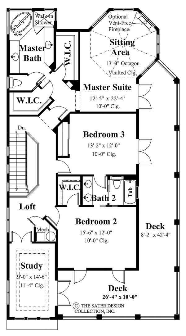 House Plan Design - Mediterranean Floor Plan - Upper Floor Plan #930-139