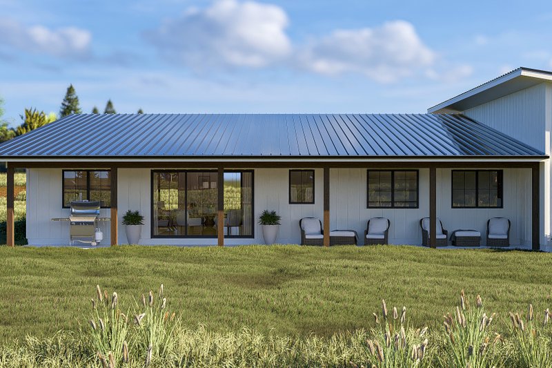 House Blueprint - Exterior - Other Elevation 3 for Barndominium House Plan #455-769 - 3 bed, 2.5 bath